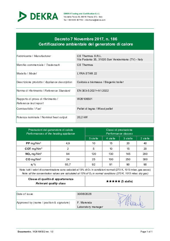 Certificato Ambientale